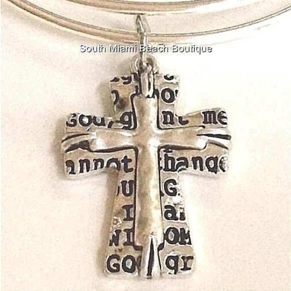 Serenity Prayer Charm Bracelet AA Al-Anon NA Addiction Recovery Silver Plated - Picture 4 of 9